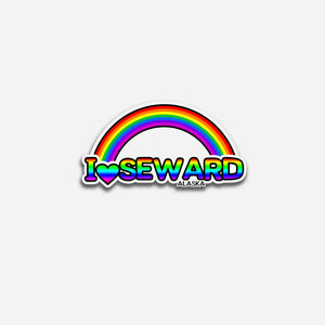 I love Seward rainbow sticker